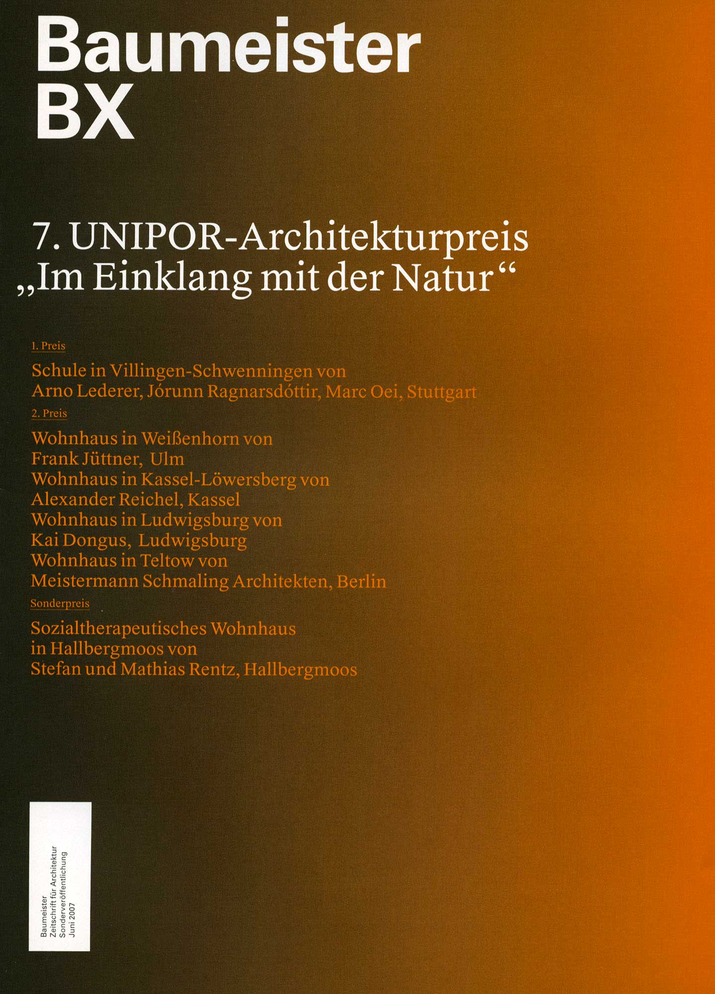 Publikation Nr. 7 · Frank Jüttner Architekt BDA